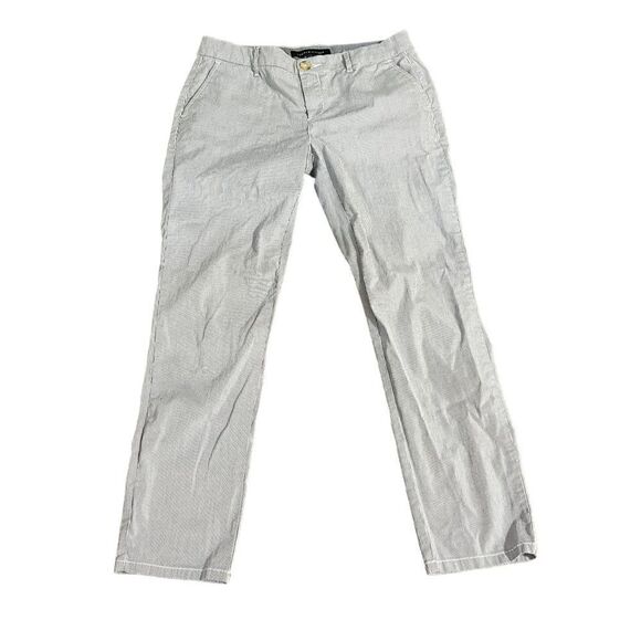 Women's Tommy Hilfiger Blue & White Striped Seersucker Pants - Picture 1 of 7